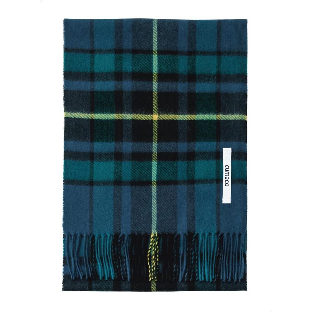 8347 22.blue Green Cashmere Scarf Large Thick